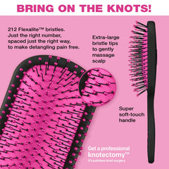 Conair Knot Dr. brush wet hair demo showing snag-free detangling