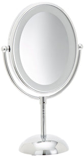 Conair lighted makeup mirror 1x/7x magnification for precise grooming under bright LEDs.