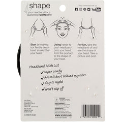 Conair Scunci no slip grip bendable headband in daily use for versatile styling