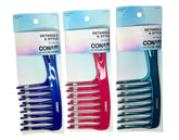 Conair Styling Essentials Style & Detangle Comb 3-pack front view for easier detangling
