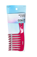 Conair Detangle Comb wide teeth gliding through wet hair for smooth detangling