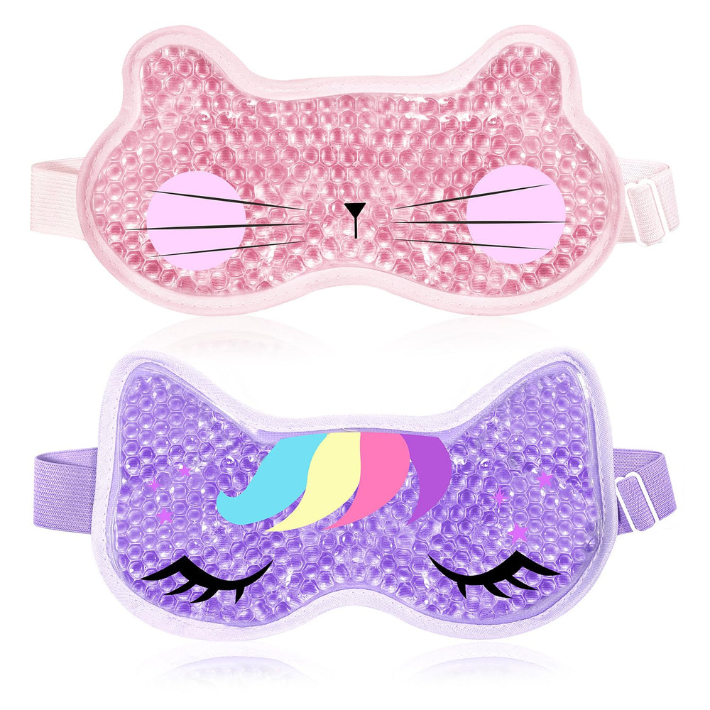 CONBELLA cooling eye mask front view with plush backing for restful sleep and soothing comfort.