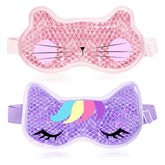 CONBELLA cooling eye mask front view with plush backing for restful sleep and soothing comfort.