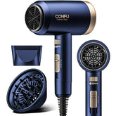 CONFU hair dryer 1600W motor delivers powerful airflow for fast drying.