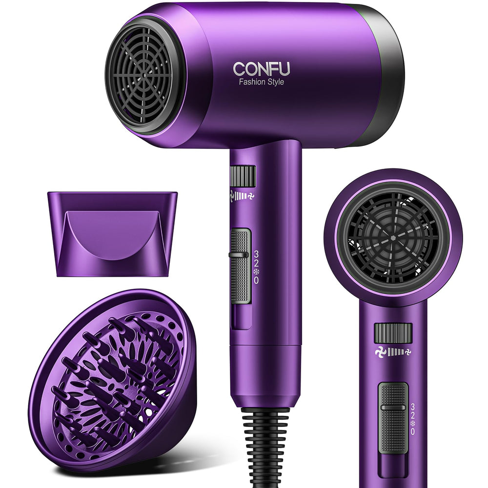 CONFU hair dryer diffuser closeup showing curl enhancement and fast drying potential