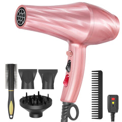 Conhaze Ionic Hair Dryer Sakura Pink front view highlights sleek design and fast drying potential.