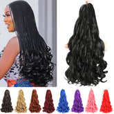 Conrora French Curly Braiding Hair 24-inch bundle closeup, soft fluffy texture adds natural volume