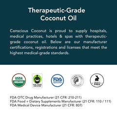 Conscious Coconut oil applied to skin for hydration and gentle soothing.