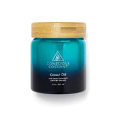 Conscious Coconut Therapeutic Coconut Oil jar front view for family use and multi-task care.