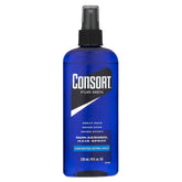 Consort Hair Spray Men bottle showcases unscented, natural hold for everyday style.