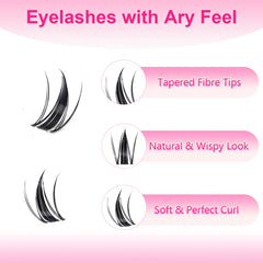 Cooantty Fairy Lash Clusters ultra-thin band 0-05mm closeup seamless blend