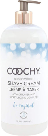 Coochy Intimate Shaving Cream bottle ready for smooth skin hydration.