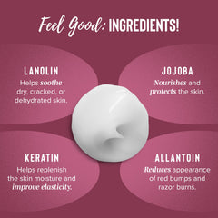 Coochy Shave Cream underarm area demonstrates rash-free shaving and moisturized skin