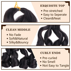 COOKOO pre-stretched curly braiding hair application showcases quick prep and smooth braiding.
