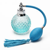 Coolrunner Crystal Art blue bottle front view shows vintage elegance and on-the-go fragrance touch-ups
