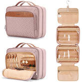 COOSKY Travel Hanging Toiletry Bag with jewelry compartment keeps accessories organized on trips.