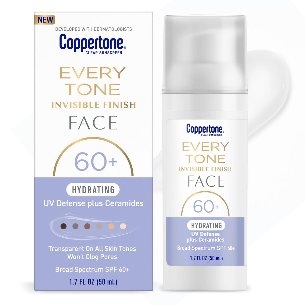 Coppertone Every Tone bottle pump for easy, mess-free application.