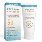 Coral Safe reef-safe mineral sunscreen travel lotion SPF 50 bottle for on-the-go beach protection