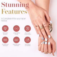 CoralBeau nail-art tweezers and dotting tool closeup enables precise decoration.