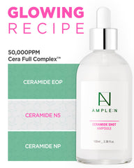 CORÉANA AMPLE:N Ceramide Shot Ampoule highlights ceramide complex for barrier support
