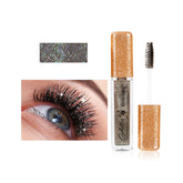 Corleone Glitter Mascara starry glow application demonstrates subtle shimmer on lashes.