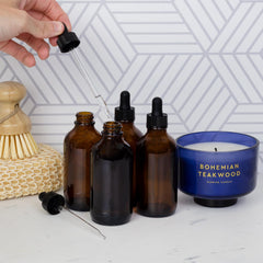 Cornucopia Brands UV-protected amber bottle shields sensitive blends from light exposure.