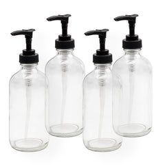 Cornucopia Brands 8oz clear glass Boston bottle shows contents clearly for DIY essential oil blends.