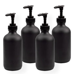 Cornucopia Brands black-coated bottle pump front 4-pack ideal for lotions and liquids.