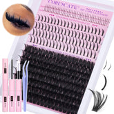 CORUSCATE 100D lash clusters kit for easy at-home extensions.