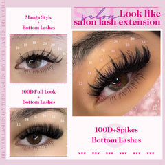 CORUSCATE bottom lashes spikes add eye-enhancing accents.