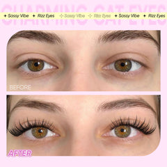CORUSCATE Wispy Lash Clusters 12mm swatch demonstrates soft definition for everyday style.