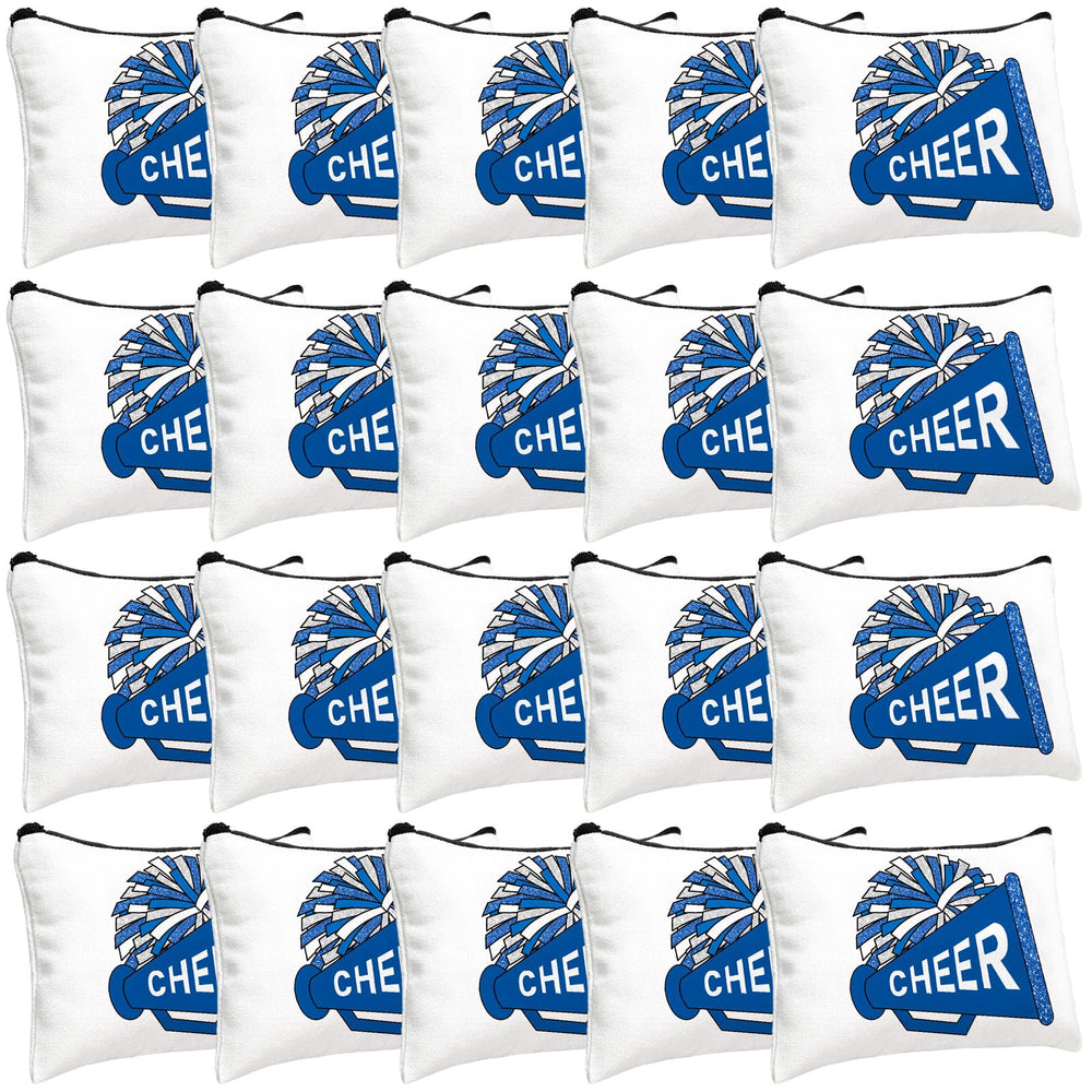 Cosblank cheer makeup bag blue bulk pack showing durable canvas for team gifts
