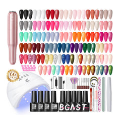 COSCELIA 66pcs gel nail kit with UV light enables at-home salon-quality manicures.