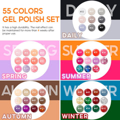 COSCELIA 55-color gel nail polish shades for versatile designs