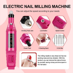 COSCELIA nail drill close-up showing efficient shaping and polishing