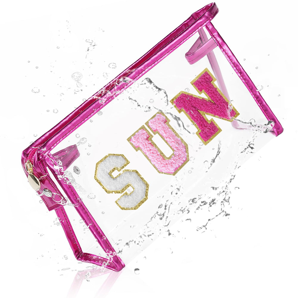 COSHAYSOO clear makeup bag with sunscreen pouch for quick beach trips