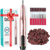 COSLUS cordless nail drill front view highlights portable professional design for on-the-go manicures.