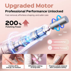 COSLUS 40k RPM motor delivers fast gel removal with smooth, controlled grinding.