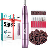 COSLUS electric nail drill front view shows compact tool for precise shaping and polish.