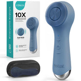 COSLUS Face Scrubber shows 2-in-1 spin and vibration technology for gentle cleansing