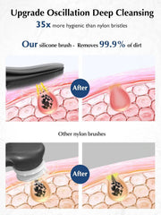 COSLUS Face Scrubber top view with soft silicone bristles for gentle cleansing