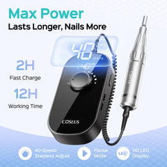 COSLUS nail drill battery pack supports long sessions with fast charging.