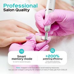 COSLUS nail drill cuticle-removal feature supports smoother nail edges at home.