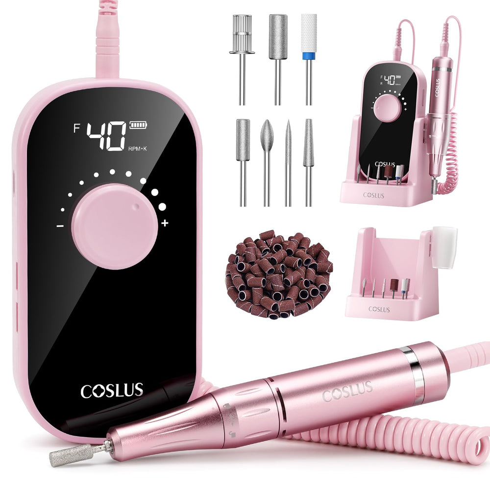 COSLUS professional electric nail drill 40k rpm for precise at-home manicures and salon prep.