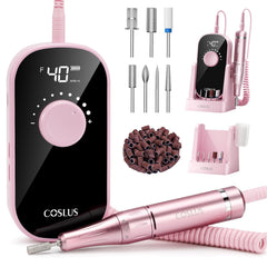 COSLUS professional electric nail drill 40k rpm for precise at-home manicures and salon prep.