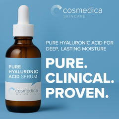 Cosmedica serum application close-up showing gentle massage for even absorption.