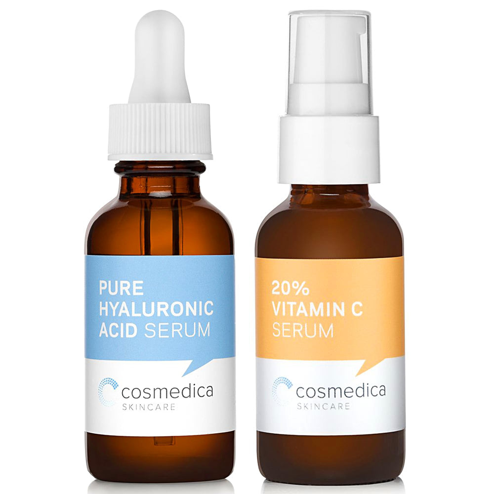 Cosmedica Vitamin C Super Serum bottle highlighting antioxidant support for radiant skin