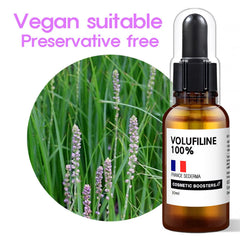COSMETIC BOOSTERS Volufiline ingredient label highlighting purity for premium formulations