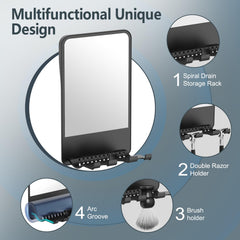 COSMIRROR adjustable-angle mirror lets you find the perfect shaving position.
