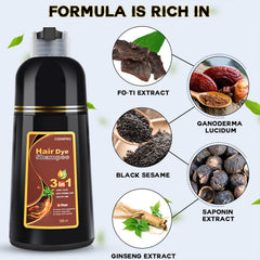 Cosmpro hair-dye shampoo application with gloves for easy color application.